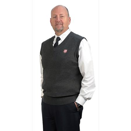 Vest V-Neck Charcoal Shield