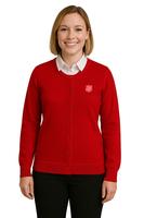Cardigan Jewel Neck Red