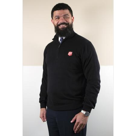Men's Black 1/4 Zip Sweater