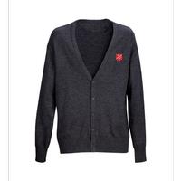 Sweater Men Charcoal Cardigan Vneck -3x (Item #UNSWMCCV6)