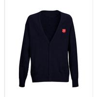 Sweater Men Navy Cardigan Vneck -medium (Item #UNSWMNCV2)
