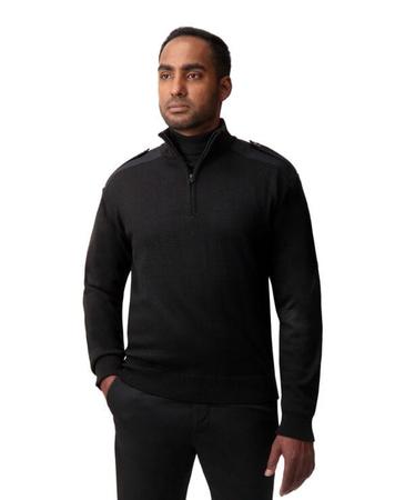 Sweater Military Quarter Zip Black