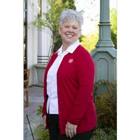 Women Red Knit Cardigan -  Xl (Item #UNSWRKCXL)