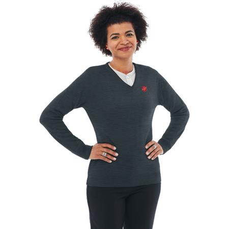Sweater V-Neck Shield Grey