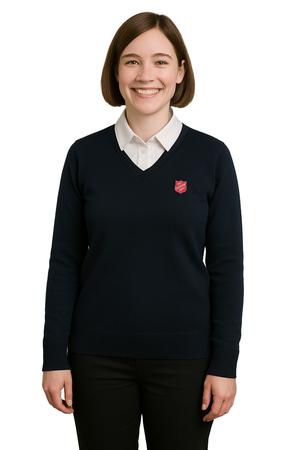 Sweater V-Neck Pullover Navy