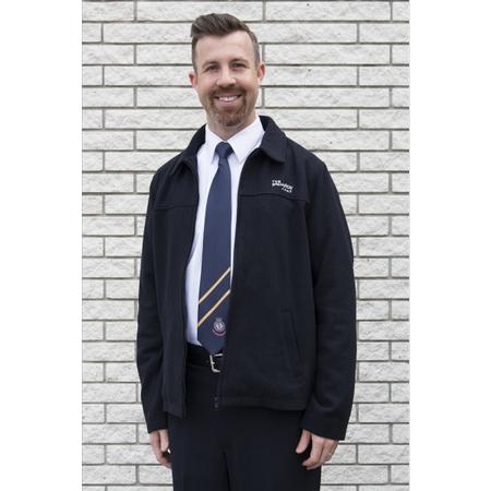 Tie Standard Navy 2-Stripe with Crest Length XL