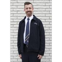 Tie Standard Navy 2-Stripe with Crest Length XL