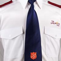 Tie Clip On Navy With Shield