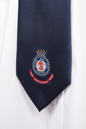 Tie Clip On Navy Multicolor Crest