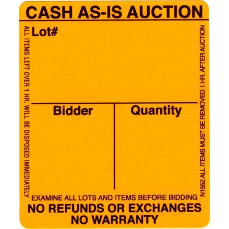 As-Is Orange Auction Label (two rolls of 1000 each)