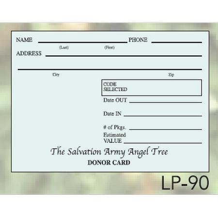 DONOR FILE CARDS - LP-90