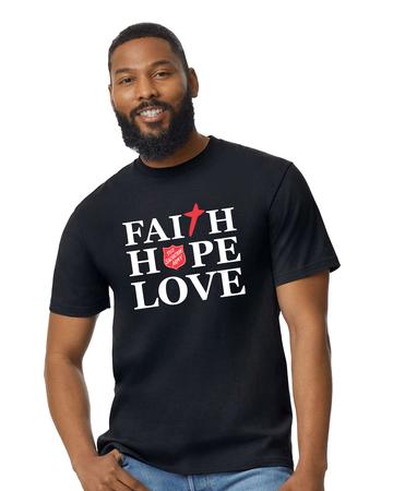 TSHIRT FAITH HOPE LOVE BLACK