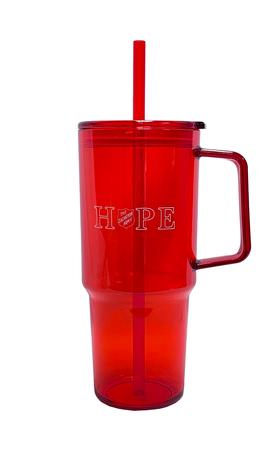 Tumbler with Straw 40oz Translucent Red Hope