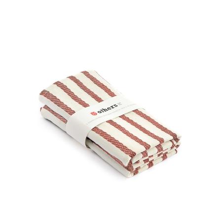 TEA TOWEL STRIPES, TERRACOTTA, 2 PACK 