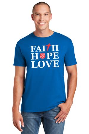 Tshirt Faith Hope Love Royal Blue