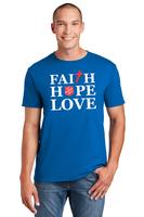 Tshirt Faith Hope Love Royal Blue