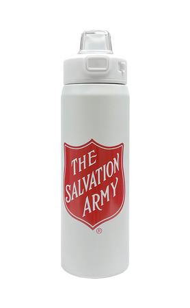 Bottle White Steel 30oz Shield