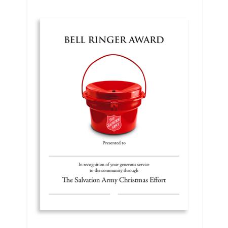 Bell Ringer Award Certificate w Kettle