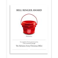 Bell Ringer Award Certificate w Kettle