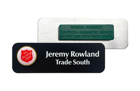 Name Badges- Black Plastic/Magnetic Back
