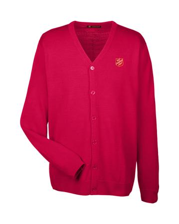 Cardigan V-Neck Red Men