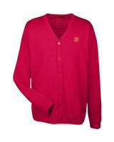Cardigan V-Neck Red Men