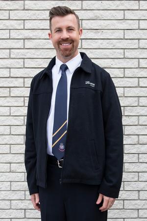 Tie Standard Navy 2-Stripe with Crest Length XL