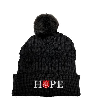 Pom Pom Beanie Black Hope