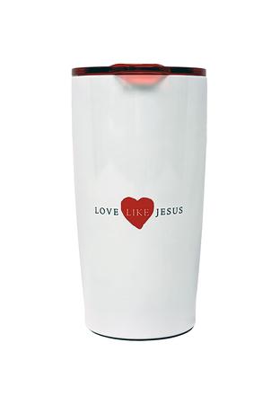 Tumbler White/Red Love Like Jesus 20oz