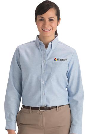 Shirt Oxfort Women Lt Blue Tp Md - Clearance
