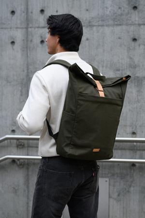 Roll Top Backpack Dark Green