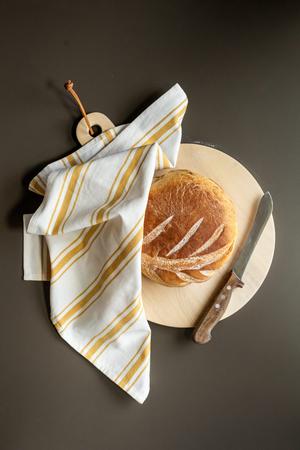 Tea Towel Vertical Stripe Yellow