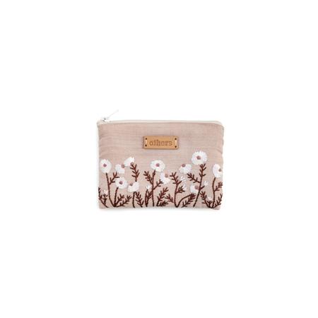Embroidered Purse Beige Small