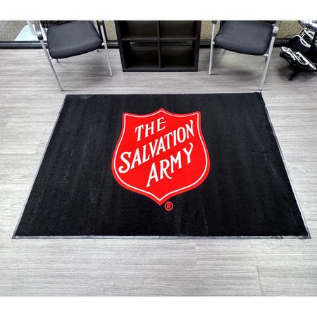 Welcome Mat (Rug) Black with Red Shield