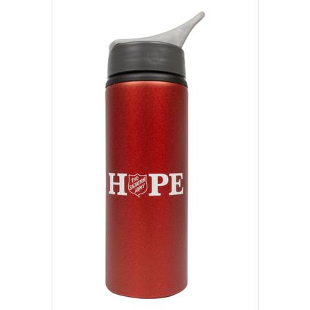 BOTTLE RED ALUMINUM W HOPE