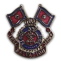 Lapel Pin Silv Flag Crest