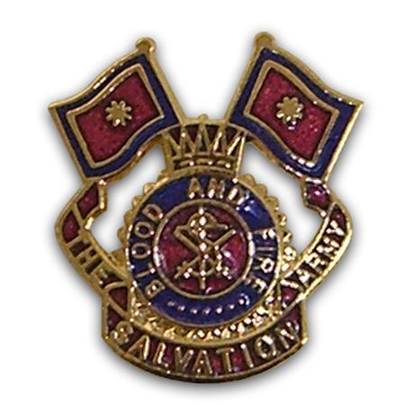 Lapel Pin Gold Flag Crest