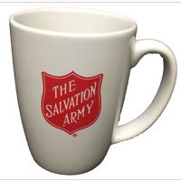 Mug White with Red Shield