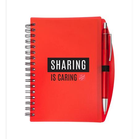 Notebook Red with Pen Sharing Caring