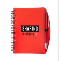 Notebook Red with Pen Sharing Caring