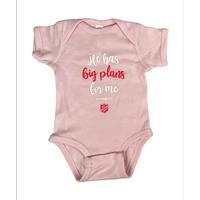 Onesie Pink Big Plans 12m - Final Sale (Item #GFONEPM12)