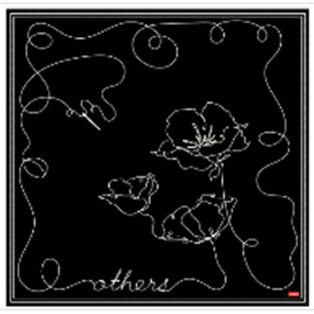Others Scarf Black Embroidery