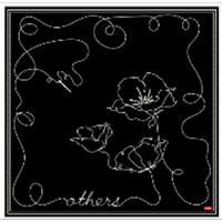 Others Scarf Black Embroidery
