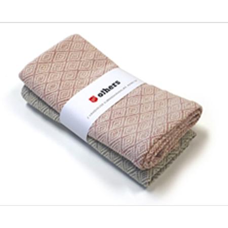 Others Guest Towel Diamond Grey/Red (2-pack)