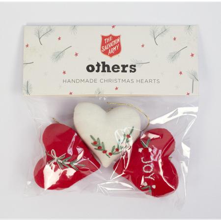 Ornament Embroidered Hearts (3-Pack)