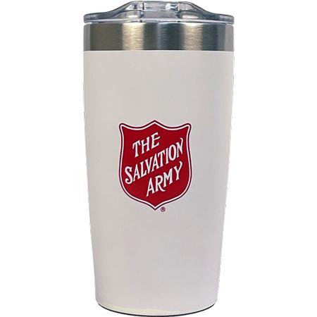 Tumbler 18oz White with Shield