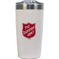 Tumbler 18oz White with Shield