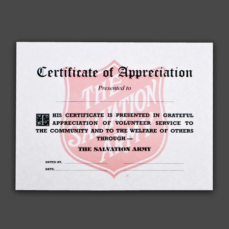 Certificate of Appreciation with Shield (Pack 10)
