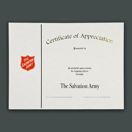 Certificate of Appreciation with raised Shield