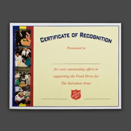 Food Drive Certificate With Photos